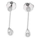 14K white gold drop style stud earrings