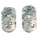 14 white gold earrings with curved ribbon design