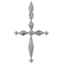 14K white gold ornate Cross pendant
