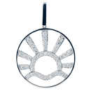 14K white gold open round shape pendant in a sun ray style 14K white gold open round shape pendant in a sun ray style