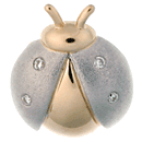 14K yellow gold ladybug design pendant with rhodium plating