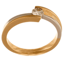 14K yellow and white gold solitaire with brilliant cut diamond