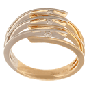 14K yellow and white gold ring with triple split wire shoulders