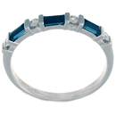 14K white gold ring with 3 baguette cut Sapphires