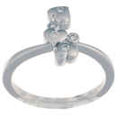 14K white gold ring with heart shaped settings