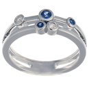 14K white gold ring with diamonds and Sapphires