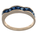 14K yellow gold ring with 12 step cut Sapphire stones