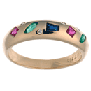 18K yellow gold multi-stoned ring