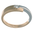 14K yellow gold solitaire with rhodium plating