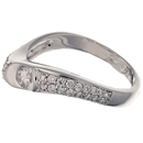 14K white gold ring with curved design