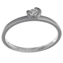 14K white gold solitaire set with brilliant cut diamond
