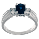 14K white gold ring with Sapphire