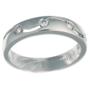 14K white gold ring with 4 round full cut diamonds