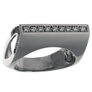 14K white gold ring with with 9 round full cut diamonds