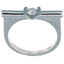 14K white gold solitaire with brilliant cut diamond